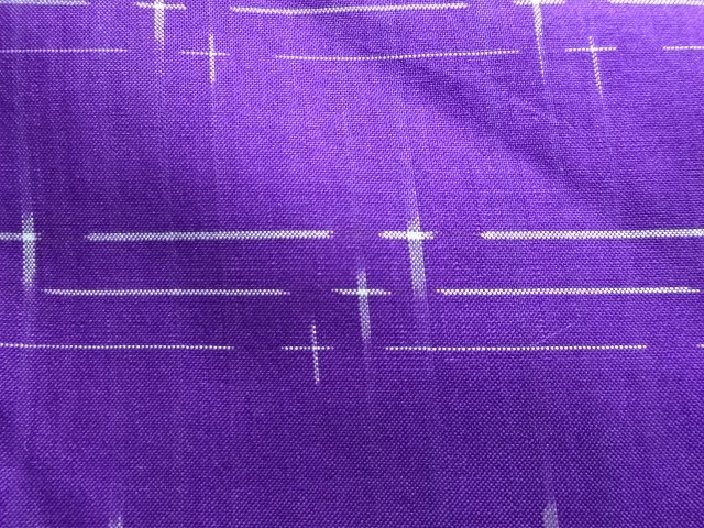 JAPANESE KIMONO / ANTIQUE KIMONO / SILK / MEISEN / WOVEN CROSS KASURI PATTERN